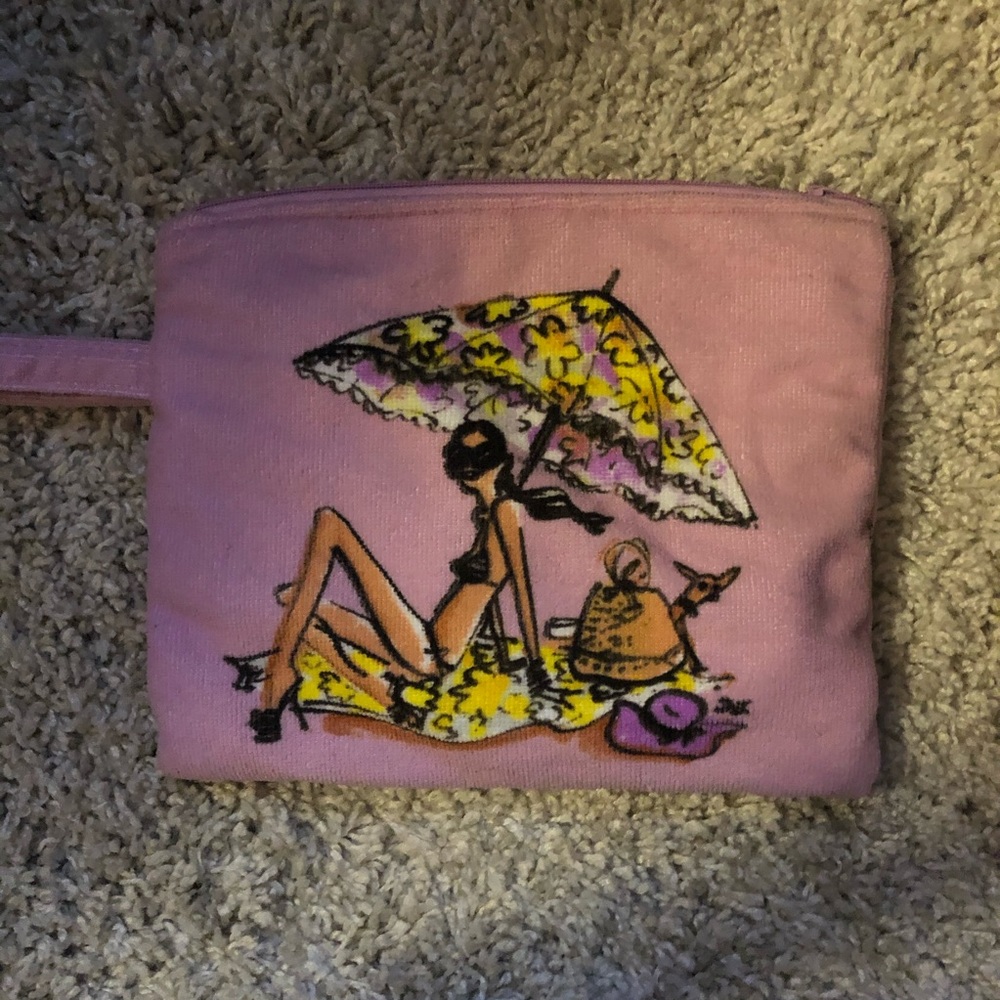 🚨Bikini bag with wristlet terrycloth and plastic